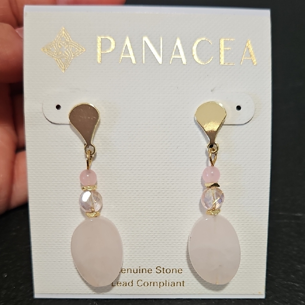 Panacea Cache Blush and Gold Dangle Earrings